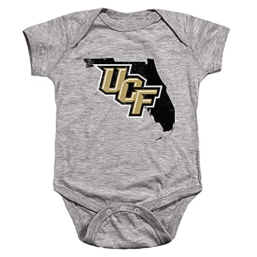 University of Central Florida UCF UCF Knights Official State Shape Unisex Infant Snap Suit for Baby,Athletic Heather, 12 Months