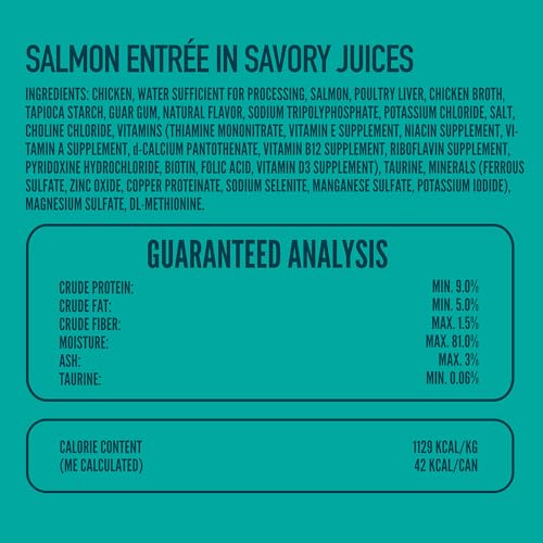 Image of A Strong Heart Split Cup Wet Cat Food, Salmon Entree - 2.6 oz Split Cups, 20 Servings (Pack of 10), Made in The USA with Real Salmon & Poultry