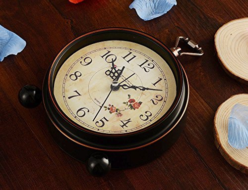 Königswerk Vintage Analog Alarm Clock, 5.25 Inch Small Silent Desk Clock With Night Light, Battery Operated For Table, Bedroom, Bedside, Living Room, Gift Clock (Flower) #TOP5