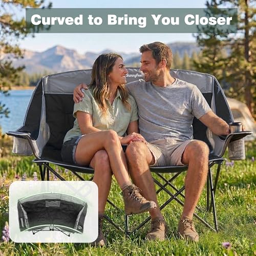 Image of SUNNYFEEL Double Camping Chair Oversized Loveseat for Adults