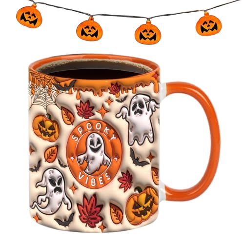 Taza de café Halloween de cerámica 35 Cl para chocolate caliente en cocina y oficina de trabajo 8