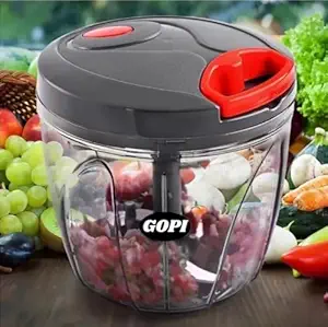 GOPI Large Handy and Compact Chopper, (1000 ml) with 6 Blades for effortlessly Chopping Vegetables and Fruits for Your Kitchen, (14298)