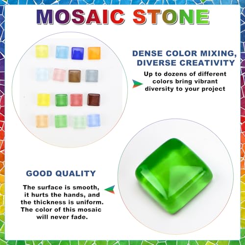 CHRI 1000g Glasmosaiksteine 1x1 cm Mosaiksteine Bunt kristall-mosaik-fliesen ca. 1200 Stück Mosaik Steine für DIY-Projekte, Basteln, Mosaikdekorationen (Buntmix)