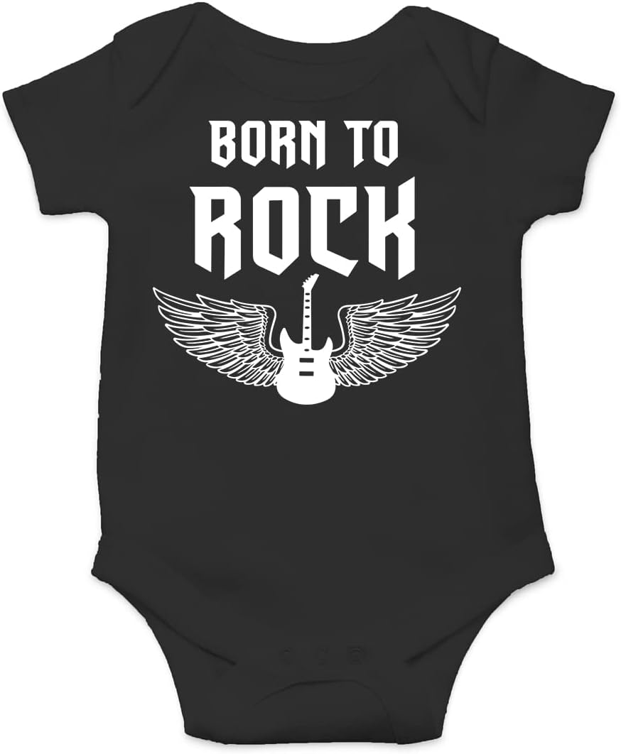 Belle Homie Born To Rock - Funny Baby Essentials Bodysuit - Cute Baby Girl Clothes Newborn Boy Outfits