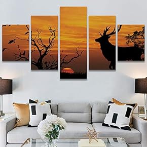 SIGNWIN 5 Panel Canvas Wall Art Modern Art...