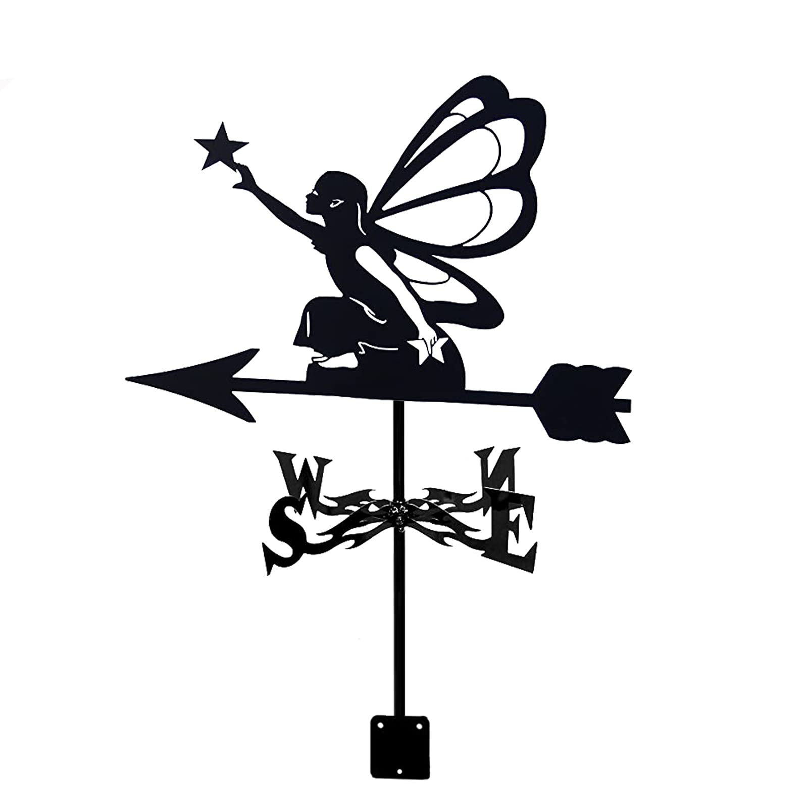 ANCNA-U Weathervanes Weathervane with Shooter Sending Birds Fairy, Wind Direction Indicator Outdoor Bracket Wind Vane Of Courtyard Iron Art Weather Vane Professional Measuring Tool Garden Ya