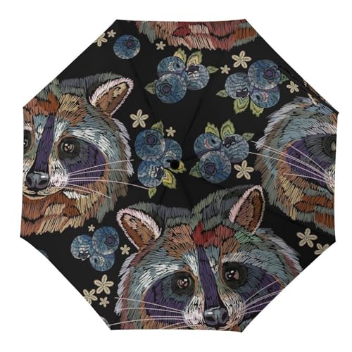 Parapluie pliant automatique chien carlin résistant pour homme et femme