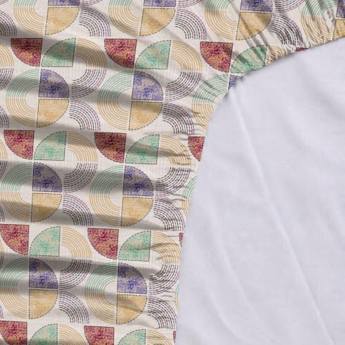 Image of LANE LINEN Symphony 100% Cotton 144TC King Bedsheet Set, 3 Piece, Printed | Printed 3-Piece Set With 1 King Fitted Bedsheet (1.83 x 1.98 M + 0.30D CM), 2 Pillow Covers, 144 TC, Soft & Breathable Cotton