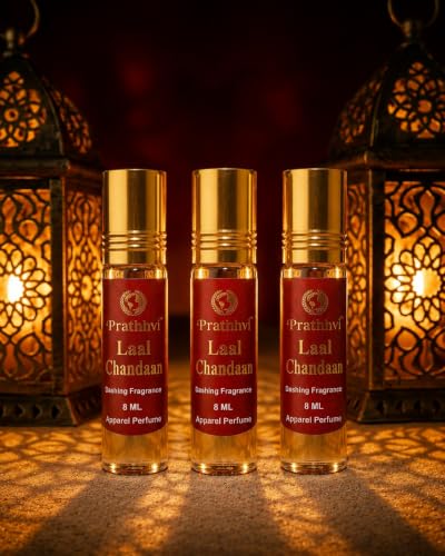 Image of Laal Chandaan Attar Roll-On Perfume Oil 8 ml x 3 | Alcohol Free | Long Lasting Rich Fragrance | Men & Women | Pocket Size Travel Friendly Roll On | Daily Wear Fragrance - Pack of 3