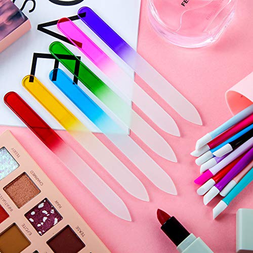 36 Pieces Rubber Nail Cuticle Pusher Plastic Handle Nail Cleaner And Glass Nail Files Nail Art Tools Buffer Manicure For Nail Polishing Christmas Valentine’s Day Present (Multiple Colors) #TOP3