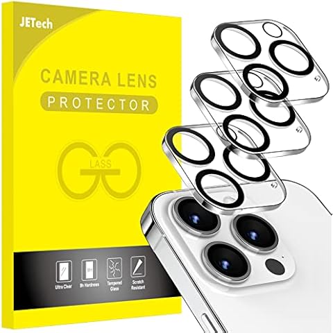 JETech Protector de Lente Cámara para iPhone 14 Pro 6,1 y 6,7 Pulgadas, Cristal Vidrio Templado 9H, 3 Unidades Cover