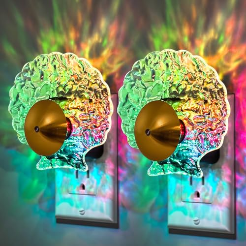 Image of DORESshop LED Night Light [2 Pack], Night Lights Plug into Wall | Dynamic RGB Color Changing Nightlight, Dusk to Dawn Sensor, Nightlight Plug into Wall for Hallway, Stairway, Home Decor