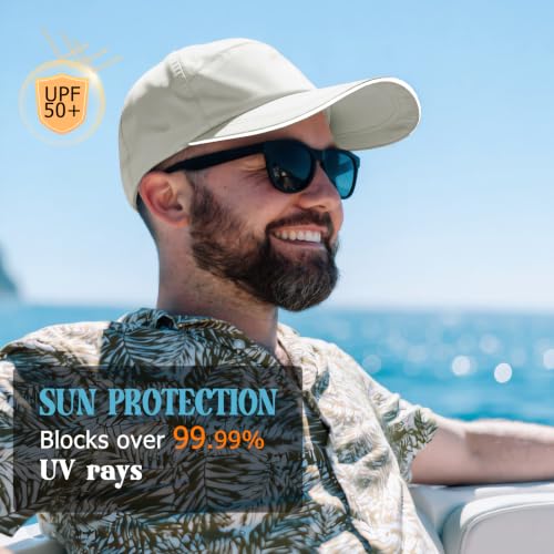 Image of Mens Waterproof Baseball Cap UPF 50+ Sun Protection Windproof Breathable Unisex Quick Dry Outdoor Rain Hat
