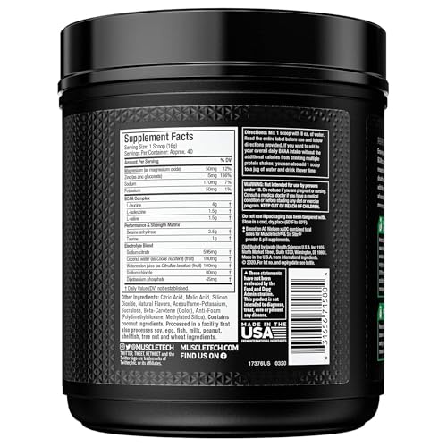 Muscletech FID31085 Bcaa Amino Acids + Electrolyte Powder, Muscletech Amino Build, 7G Of Bcaas + Electrolytes, Support Muscle Recovery, Build Lean Muscle & Boost Endurance thumb #1