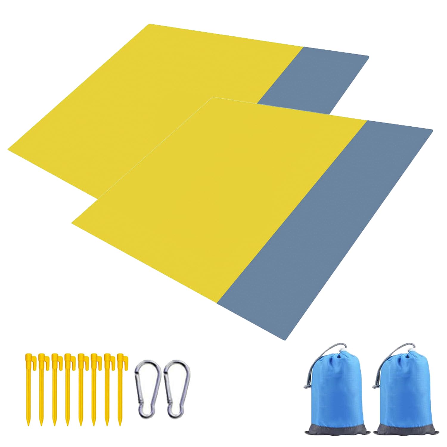 Juego de 2 mantas de picnic impermeables, lavables y portátiles para camping