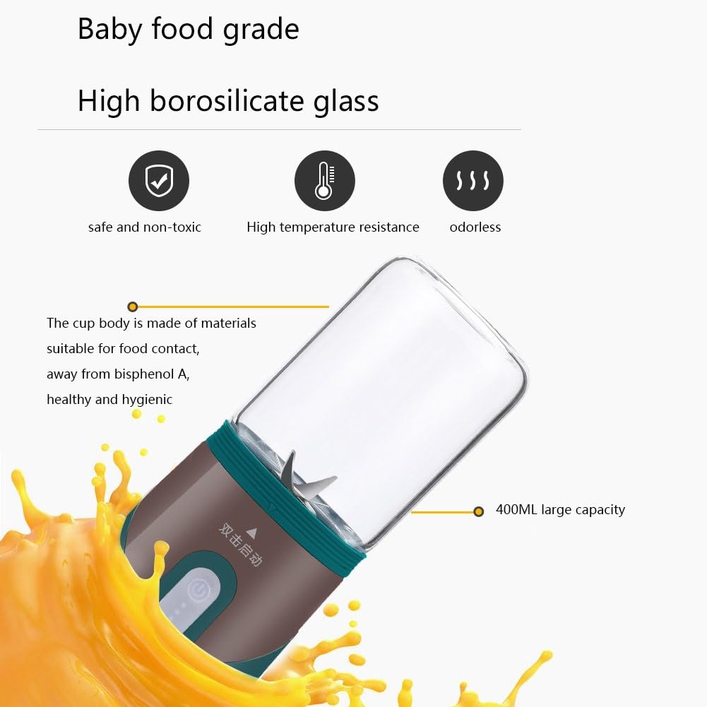 Portatile Frullatore Elettrico Per Frutta Frullatore Personale Per Frullati A Casa Frullatore USB Per Succhi, Frullati E Smoothie Frullato Al Latte Bevande Di Frutta E Verdura 20000 RPM Tritan 400 Ml