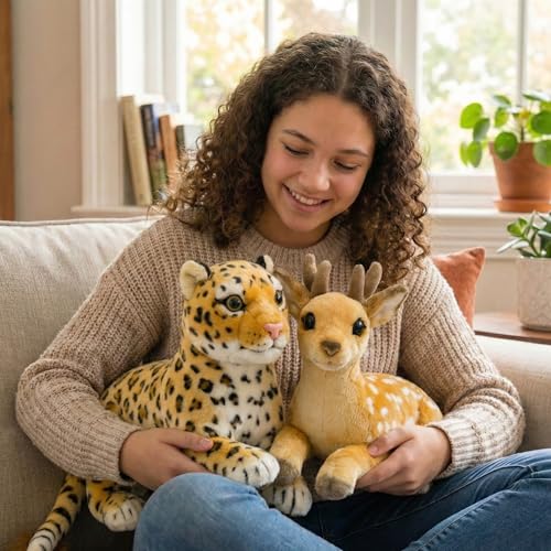 Image of Tabitha Stuffed Toys-Ultra Soft Plush Toy for Kids | Birthday Gifts for Kids and Girls | (Combo of 2 Toys 32 Cm Leopard & Deer)