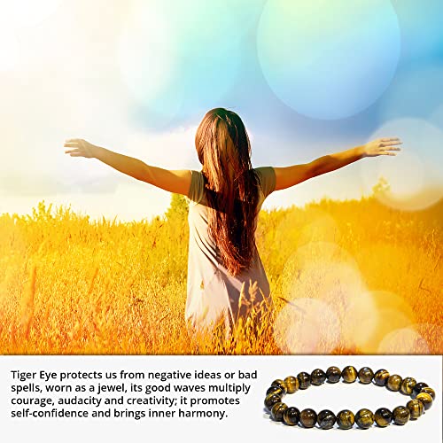 Image of ANAYA AGATE Healing Crystal Bracelet for Women and Men - 8mm Round Beaded Bracelet for Men and Women - Unisex Stretchy Gemstone Bracelet for Healing and Protection