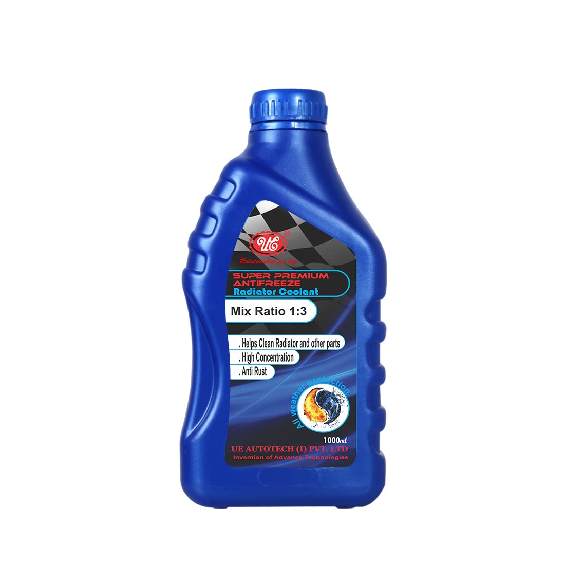 Buy UE Premium Antifreeze Green Radiator Coolant 1 Liter Mix Ratio 1:3 ...