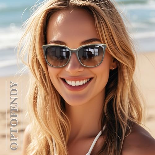 OPTOFENDY Cat Eye Sunglasses for Women, Classic Retro Round Sun Glasses Shades UV Protection, OP68822