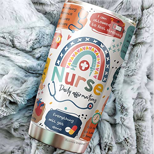 Kozmoz-Inspire-Nurse-gift-Nurse-accessories-for-work-gifts-for-nurses-nursing-graduation-gifts-nurses-week-nursing-gifts-for-new-nurses-nurse-appreciation-gift-Nurse-Daily-Affirmations-Tumbler-20oz Kozmoz Inspire Nurse gift Nurse accessories for work gifts for nurses nursing graduation gifts nurses week nursing gifts for new nurses nurse appreciation gift Nurse Daily Affirmations Tumbler 20oz