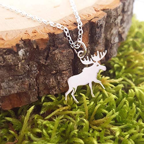 Moose Necklace – Sterling Silver Charm on 18" Chain – Handmade Gift Ready Jewelry - Image 2