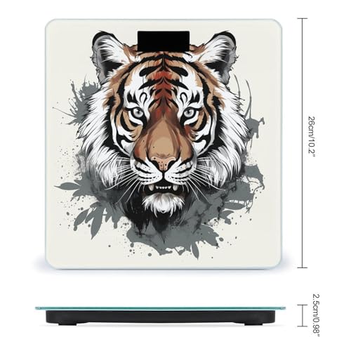 Báscula Digital para Baño con Diseño Tigre 26x26 cm miniatura 2