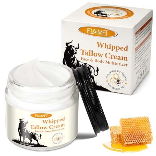 Bálsamo De Miel Y Sebo De Vacuno, Crema De Sebo Y Miel, Bálsamo De Sebo Orgánico Alimentado Con Pasto, Profundamente Nutritiva, Hidratante Y Antienvejecimiento 60G
