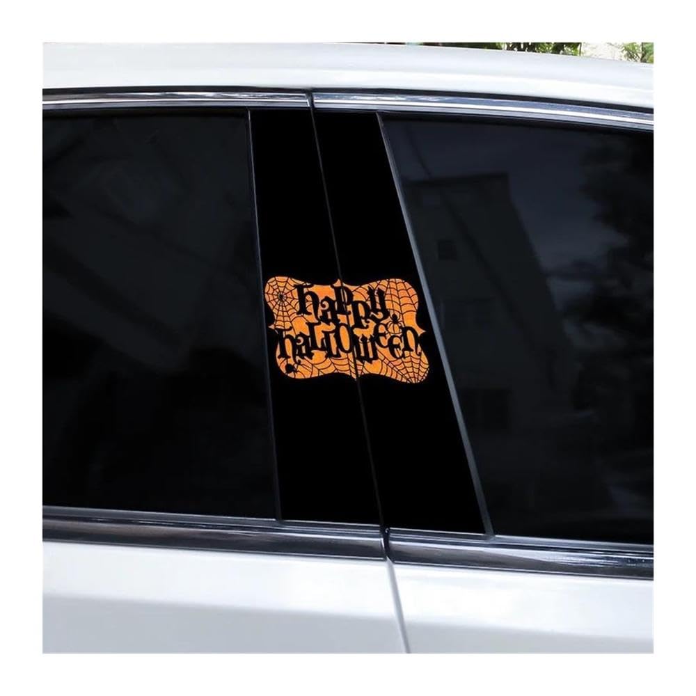 Decorative Items 2pcs Car Center Pillar Sticker Halloween Rhyme Auto B-Pillar Waterproof Protective Film