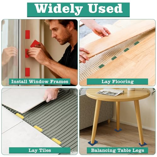 68 Stück Unterlegplatten Kunststoff 60 x 40 mm Abstandshalter Kunststoff Unterlegplättchen Verglasungsklötze für Fenster Türmontage-Ausgleich Glasbausteine, Höhen von 1,5/3/5/10 mm