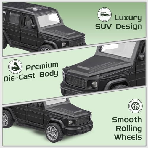Image of Diecast Mercedes G Wagon Car AMG G63 - 1:36 Scale Alloy Pull-Back G-Wagon Car Model, Off-Road Vehicle Toy for Kids & Collectors, Gift for Boys & Enthusiasts (Black)