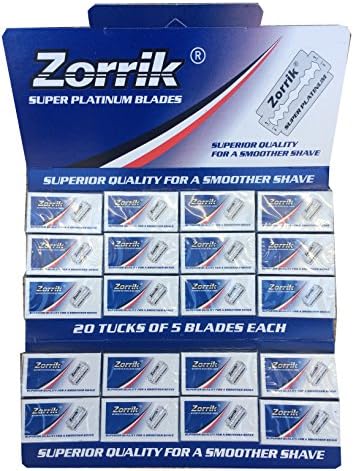 Amazon.com: Zorrik Super Platinum Double Edge Safety Razor Blades, 100 ...