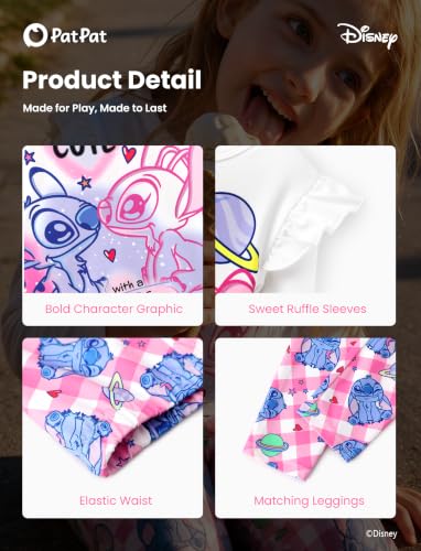 Image of Disney Girls Outfits Long Sleeve Lightweight Shirt +Leggings Clothing Sets