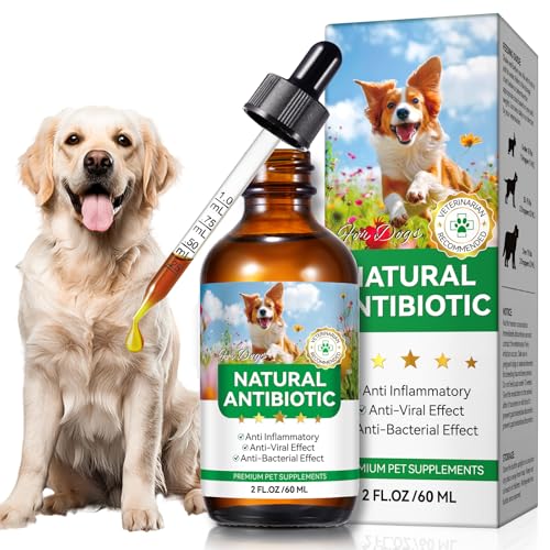 Vortexonix Antibiotics for Dogs, 60ML Natural Antibiotics for Dogs, Dog Antibiotics, Dog Supplies Antibiotics, Dog Multivitamin for Pets, Natural Dog Antibiotics Supports Dog Allergy and Itch Relief