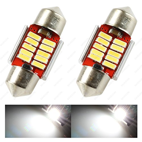 Sawe - Extremely Bright Ex Chipsets 1.25 Inches 4014 31Mm 10-Smd De3175 De3021 De3022 3175 Led Bulbs (2 Pieces) (White) #TOP17