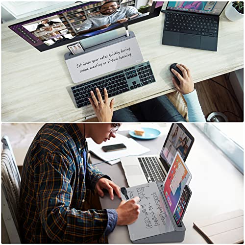 Desk Whiteboard Dry Erase Glass Board Gray Board Gray Base, Varhomax Desktop White Board To-Do List Memo Notepad For Home Office And School Supplies With Storage Caddy For Computer Keyboard Stand #TOP6
