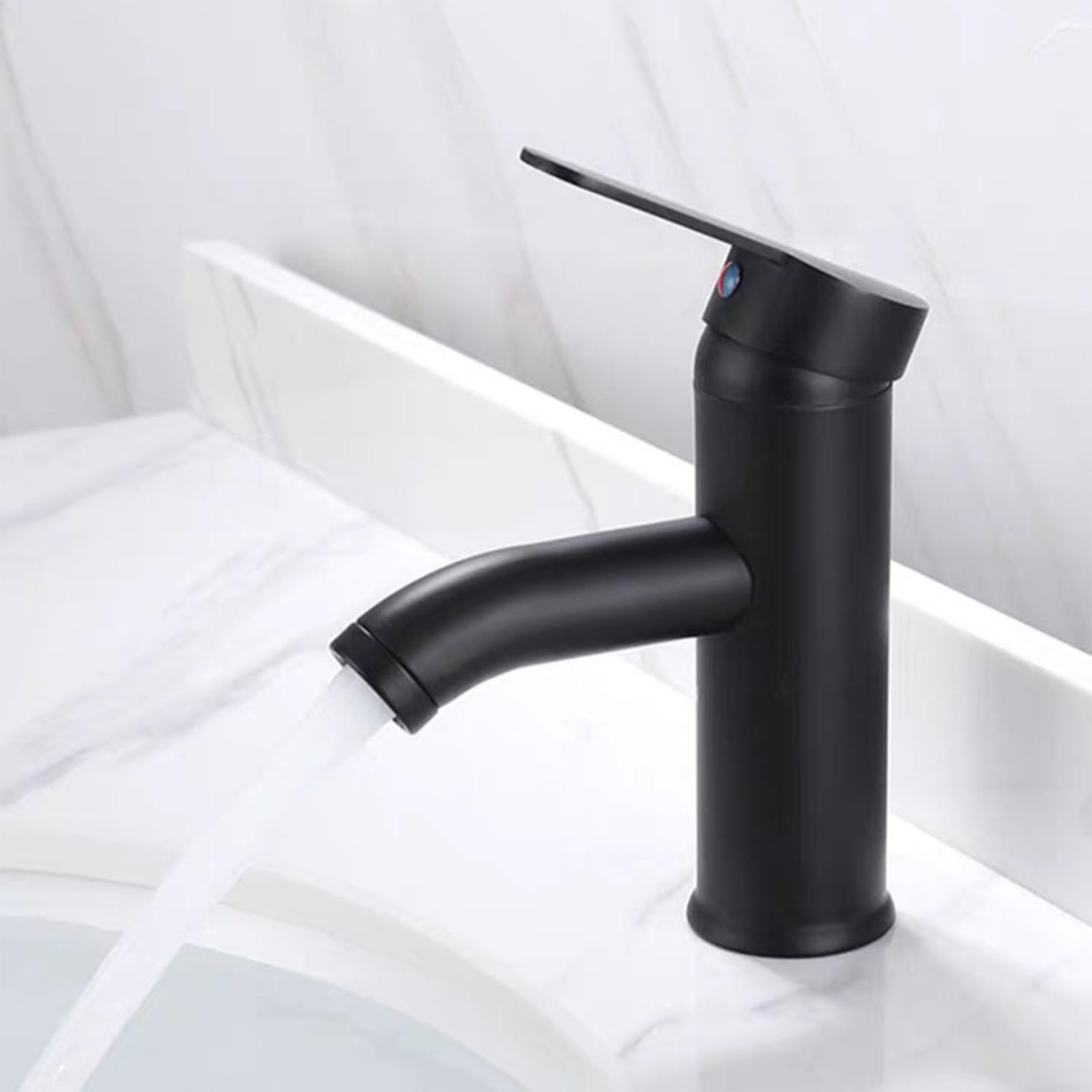 Rubinetto Bagno Lavabo Acciaio Inossidabile 304, Miscelatore Cucina con Tubo Flessibile, Rubinetto Vasca da Bagno, Miscelatore Bagn per Lavandino, WC per Gli Ospiti (Nero)