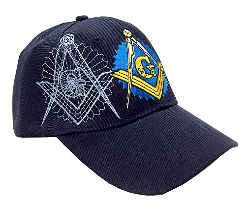 Image of AborenCo Freemason Mason Lodge Symbol Adjustable 3D Embroidery Baseball Cap Hat