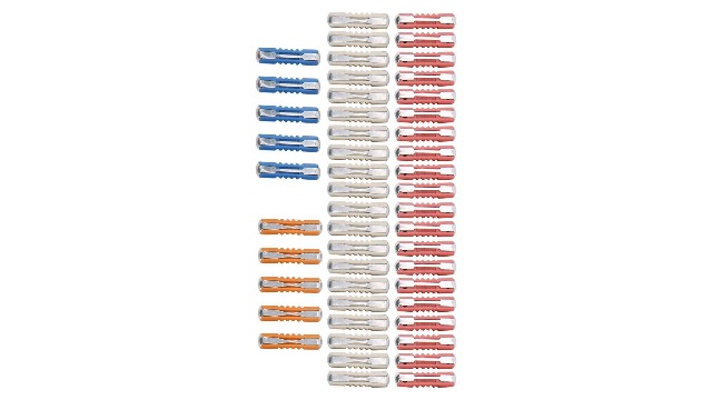 Image of KIMISS 50pcs Car Assortment Kit, Blade-Type Automotive 5A 8A 16A 25A Torpedo‑Shaped European Set Suitable for European Classic Cars