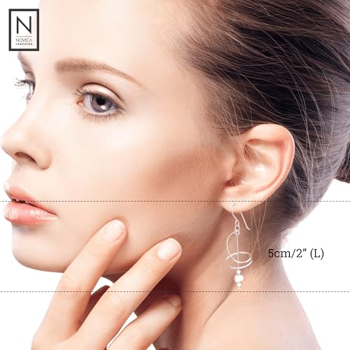 NOVICA .925 Sterling Silver Dangle | Fair Trade Dangle | Artisan Crafted | Handmade Filigree | Long French Hook Wire | Vintage | Hypoallergenic Drop | Citrine Jewelry | Thailand Dimension 2"L x 0.8"W3