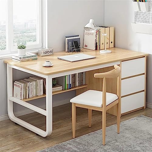 Modern Adjustable Standing Desk with Drawers & Storage Shelves - Ergonomic Computer Workstation for Home Office & Study - Multifunctional Design for Productivity - Image 7