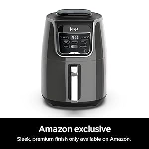 Ninja | XL Single Basket Air Fryer | 5.5 QT Capacity fits 3lbs of Wings | 5-in-1Air Fry, Roast, Bake,Reheat & Dehydrate |Dishwasher Safe Parts & Recipe Guide | Grey |AF150AMZ