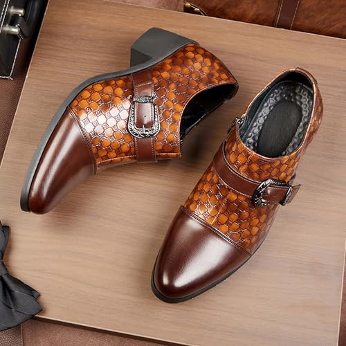 Men's Thick-Heeled Oxford Shoes Fashionable Pointed-Toe Business Formal Shoes Slip-Resistant Chelsea Boots Suitable for Attending Banquets Parties and Weddings3