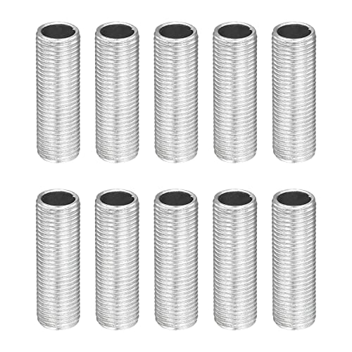 YOKIVE 10 Paquete Lámpara Tubo Boquilla, 3cm Longitud M10 Completo Roscado 1mm Paso Galvanizada Tubería Lámpara Reparación Piezas, Excelente para Luz Accesorios