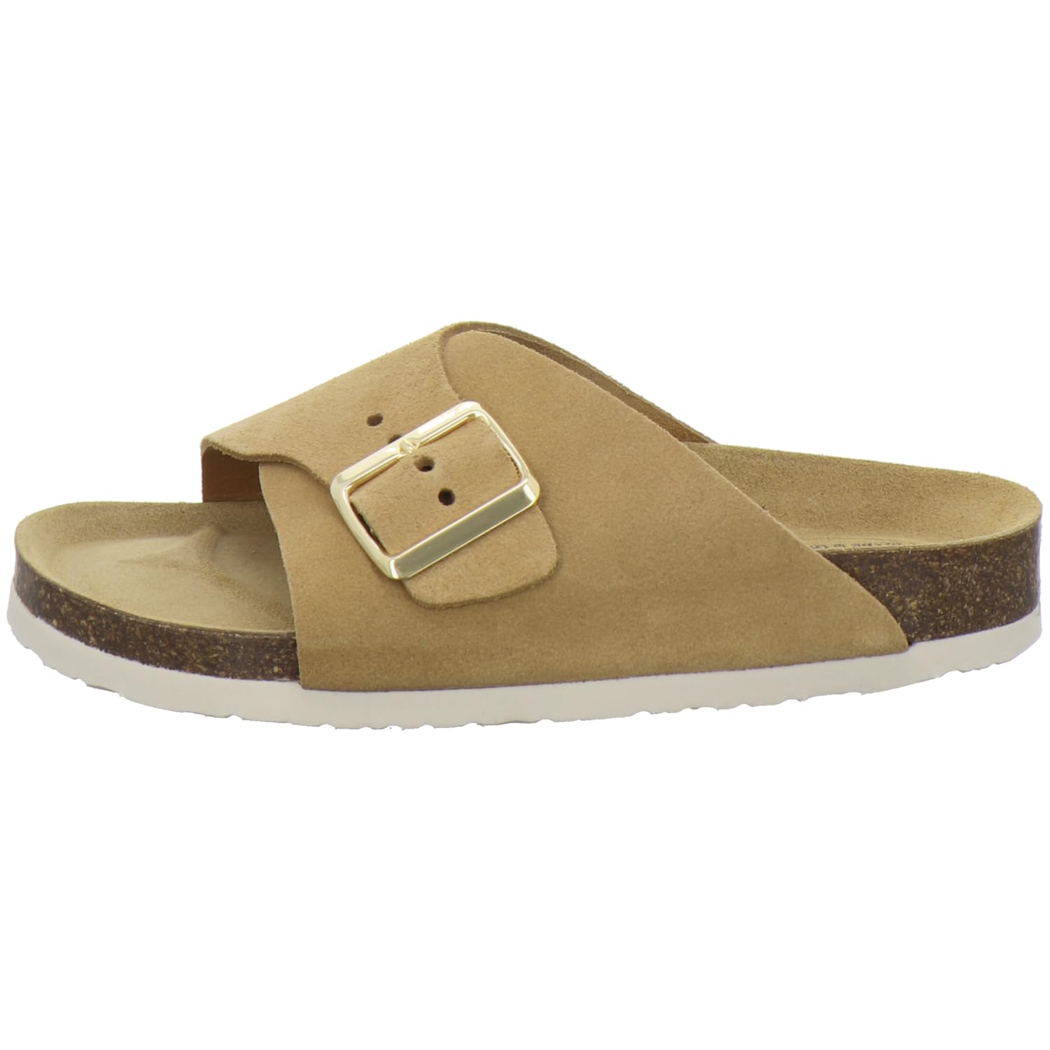 AFS-Schuhe 2150, ciabatte da donna alla moda, in vera pelle, sandali estivi con grande fibbia, realizzati a mano in Germania
