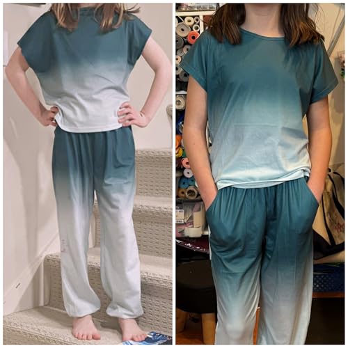 Image of Arshiner Girls Clothes 2 Piece Summer Outfits Drop Shoulder Top Pullover Sweatpants Jogger Set Sweatsuits Tracksuits 6-14Y