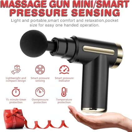 Cotsoco Pistola de masaje, Pistola de masaje muscular, Masajeador de percusión muscular con 4 cabezales de masaje, Pistola masajeadora para piernas, espalda, hombros y cuello, gran regalo.