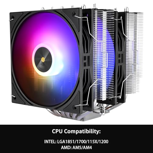 Image of Thermalright Peerless Assassin 120 SE ARGB Black V3 CPU Air Cooler, 6 Copper Heat Pipes, Double Towers Double Fans, 155mm High, for AM4 /AM5,Intel LGA1851 /1700 /115X /1200