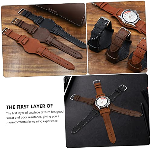 Vintage Leather Tray Wristband for Watches Metal Design Durable Easy to Install Classic Style present4