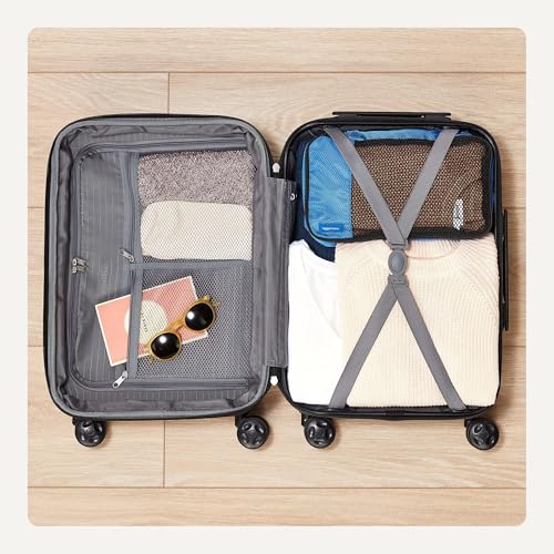 Amazon Basics 26" Hardside Medium Checked Luggage, Hardshell Suitcase With Wheels, Expandable For Up to 15% More Space, With Scratch-Resistant Surface, Four Multi-directional Wheels, Orange - Image 5